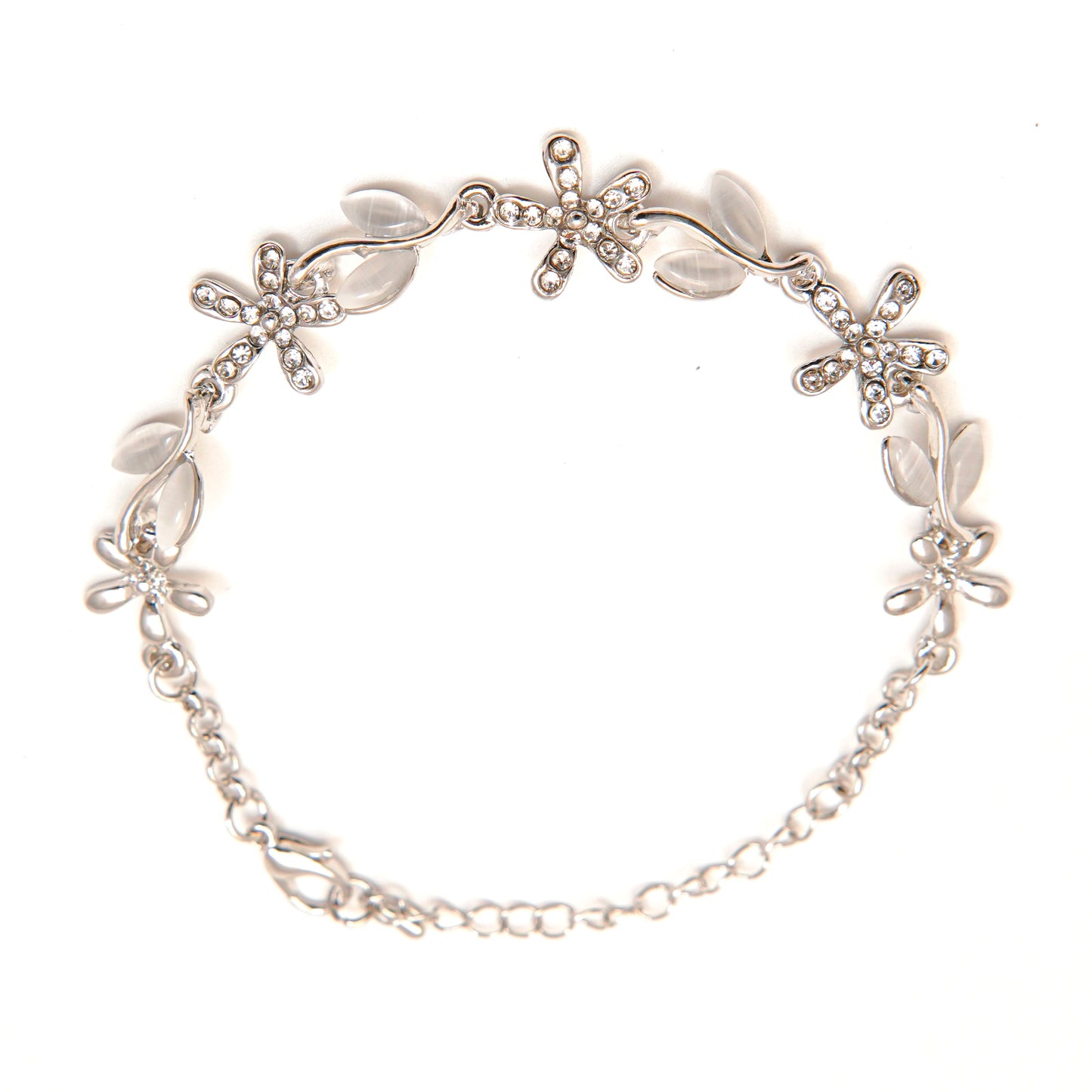 Elegant Floral Silver Bracelet
