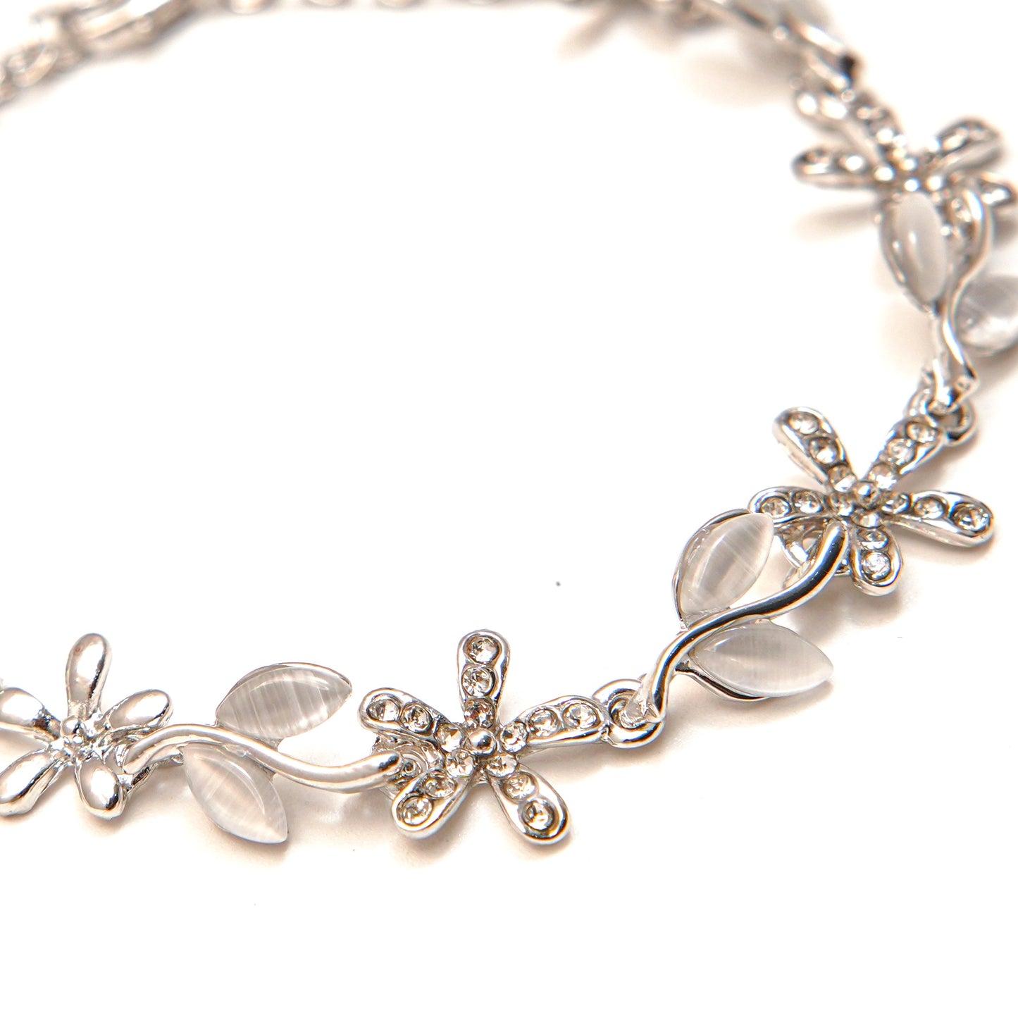 Elegant Floral Silver Bracelet