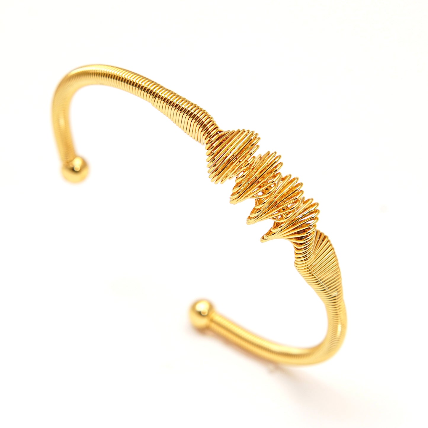 Elegant Spiral Gold Cuff Bracelet