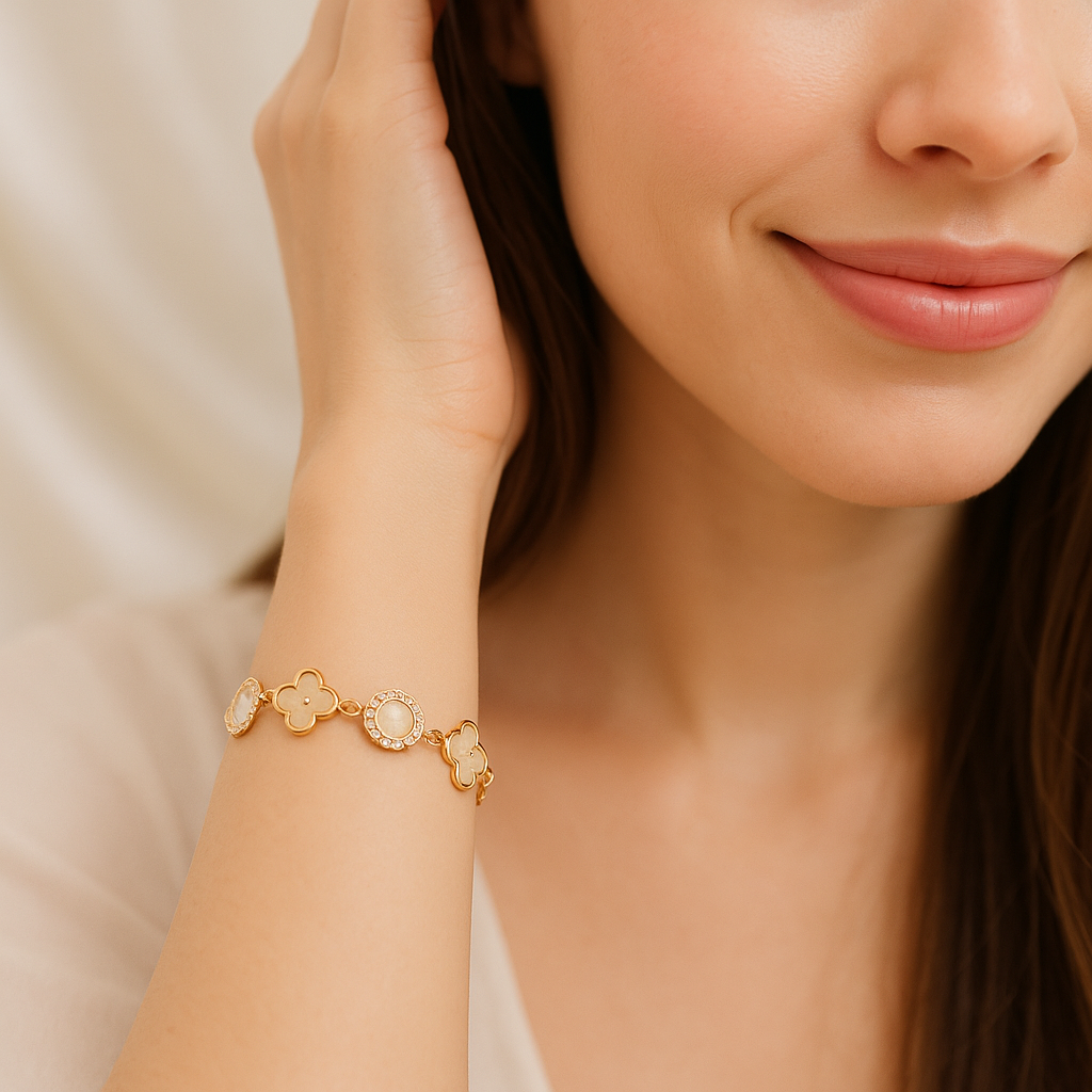 Elegant Floral Gold Bracelet