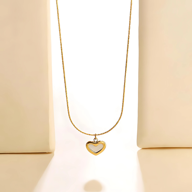 Elegant Gold Heart Pendant Necklace for Women | Twinkear
