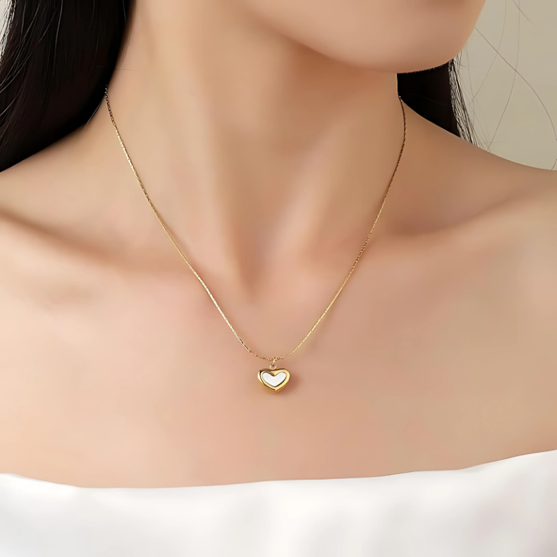 Elegant Gold Heart Pendant Necklace for Women | Twinkear