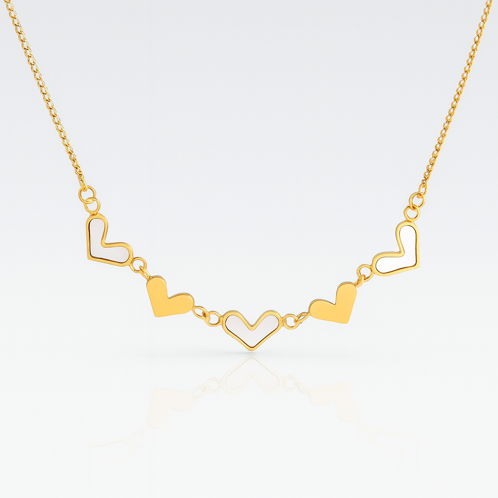 Elegant Gold Plated Heart Necklace for Women – Stylish Love Pendant Chain