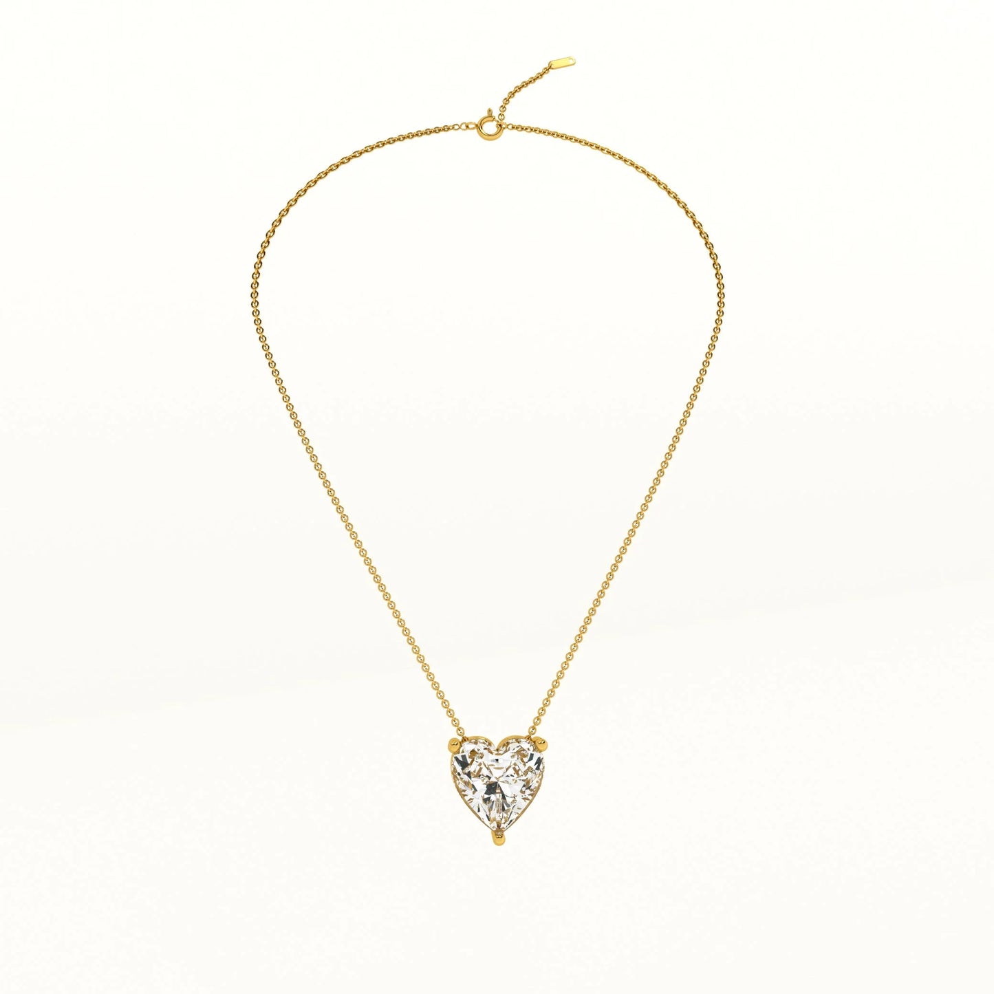 Heart-Shaped Gold Pendant Necklace with Zircon Sparkle