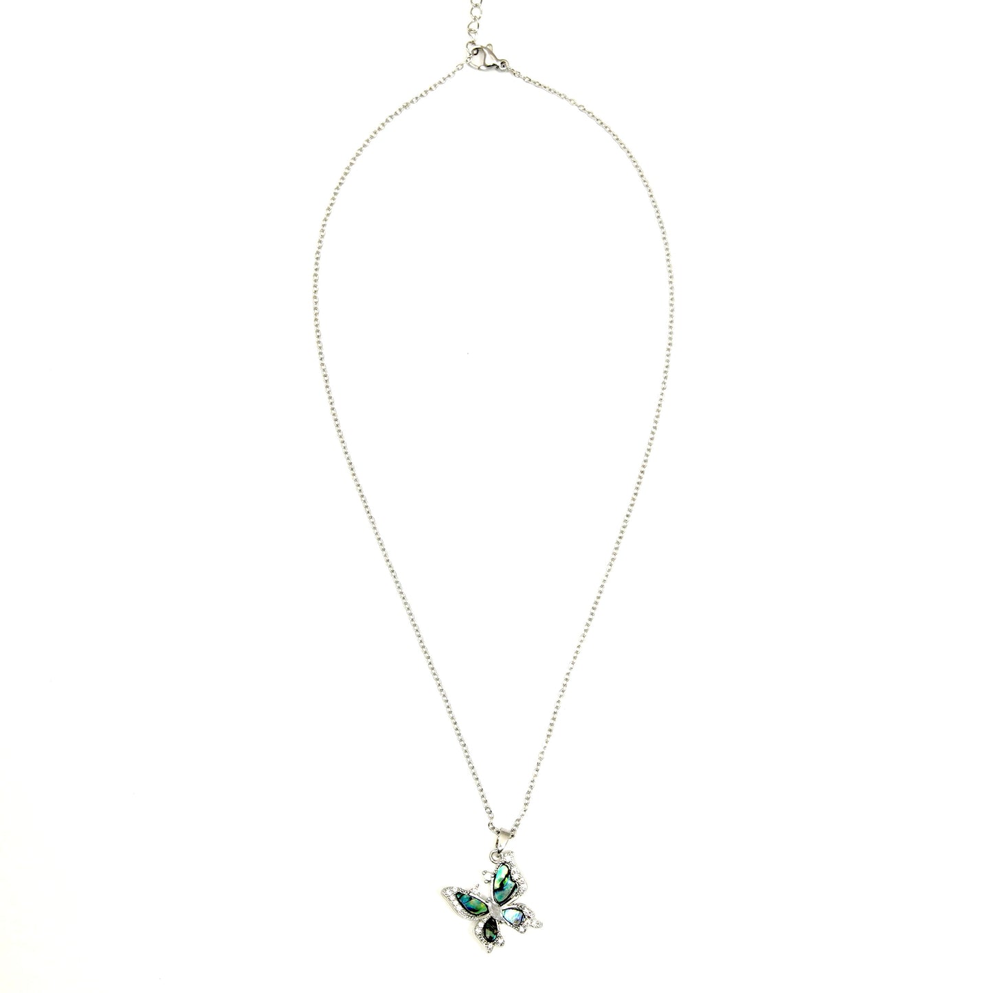 Iridescent Butterfly Pendant Necklace