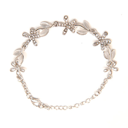 Elegant Floral Silver Bracelet