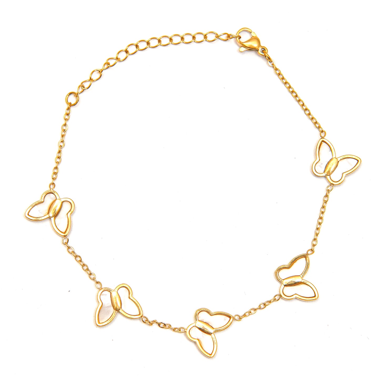 Elegant Gold Butterfly Charm Bracelet