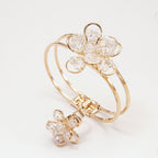 Elegant Floral Bracelet and Ring Set