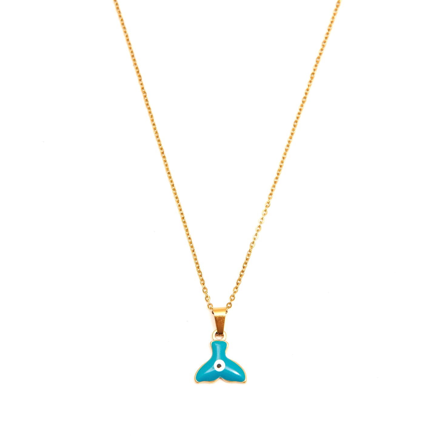 Turquoise Whale Tail Pendant Necklace