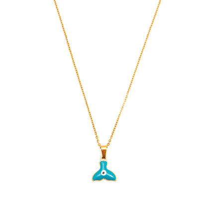 Turquoise Whale Tail Pendant Necklace