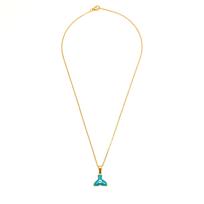 Turquoise Whale Tail Pendant Necklace