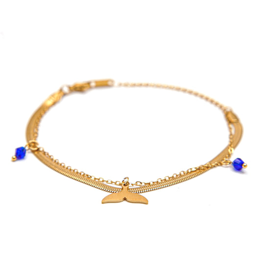 Elegant Gold Mermaid Tail Charm Bracele