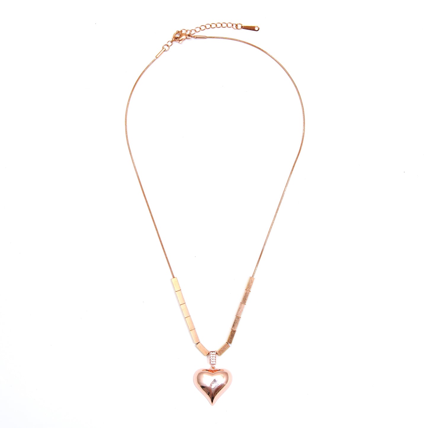 Rose Gold Heart Pendant Necklace