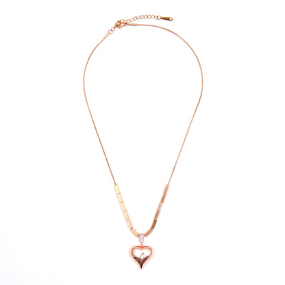 Rose Gold Heart Pendant Necklace