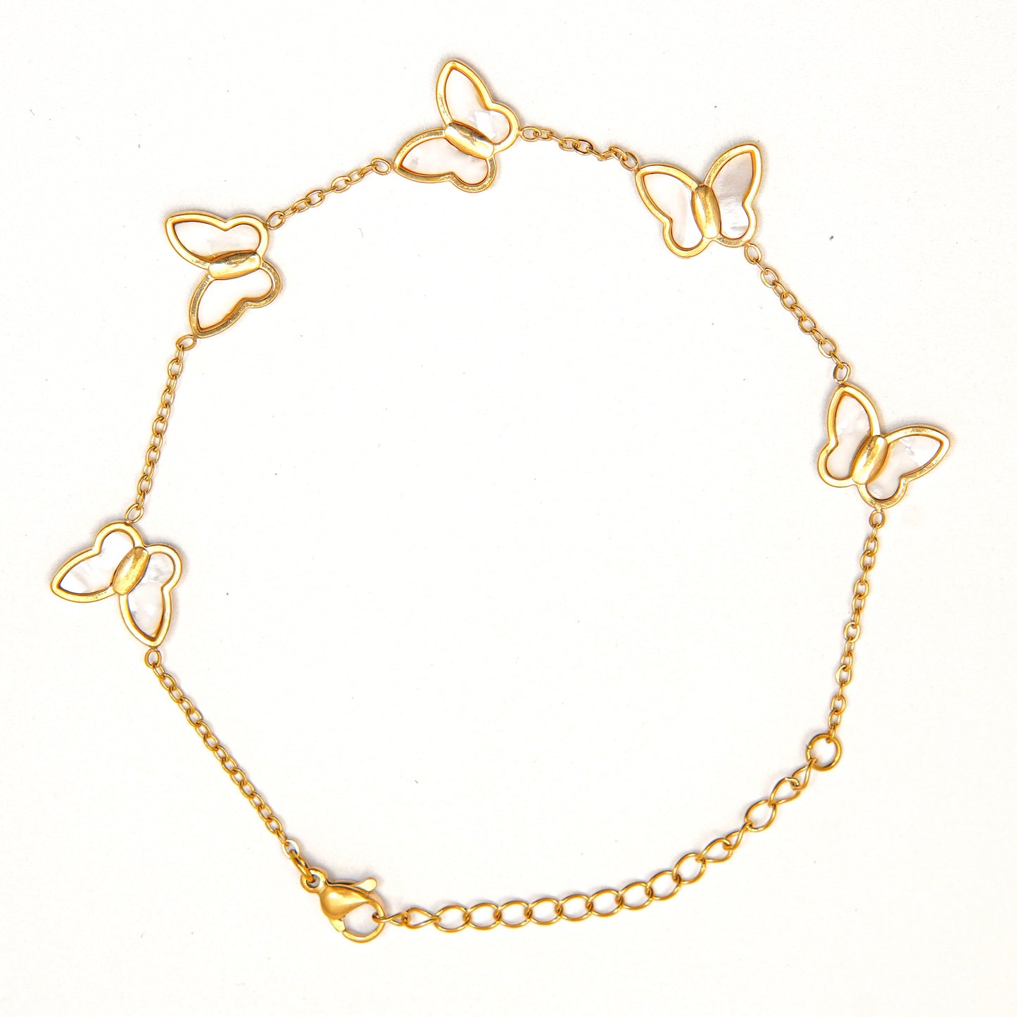 Elegant Gold Butterfly Charm Bracelet