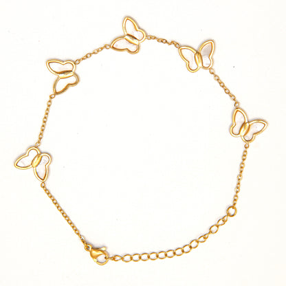 Elegant Gold Butterfly Charm Bracelet