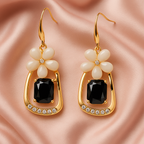 Elegant Floral Crystal Drop Earrings