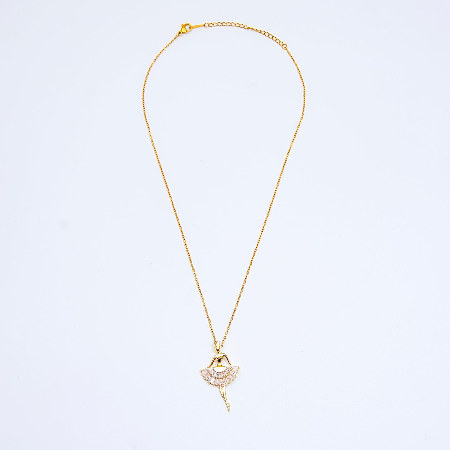 Gold Ballerina Pendant Necklace