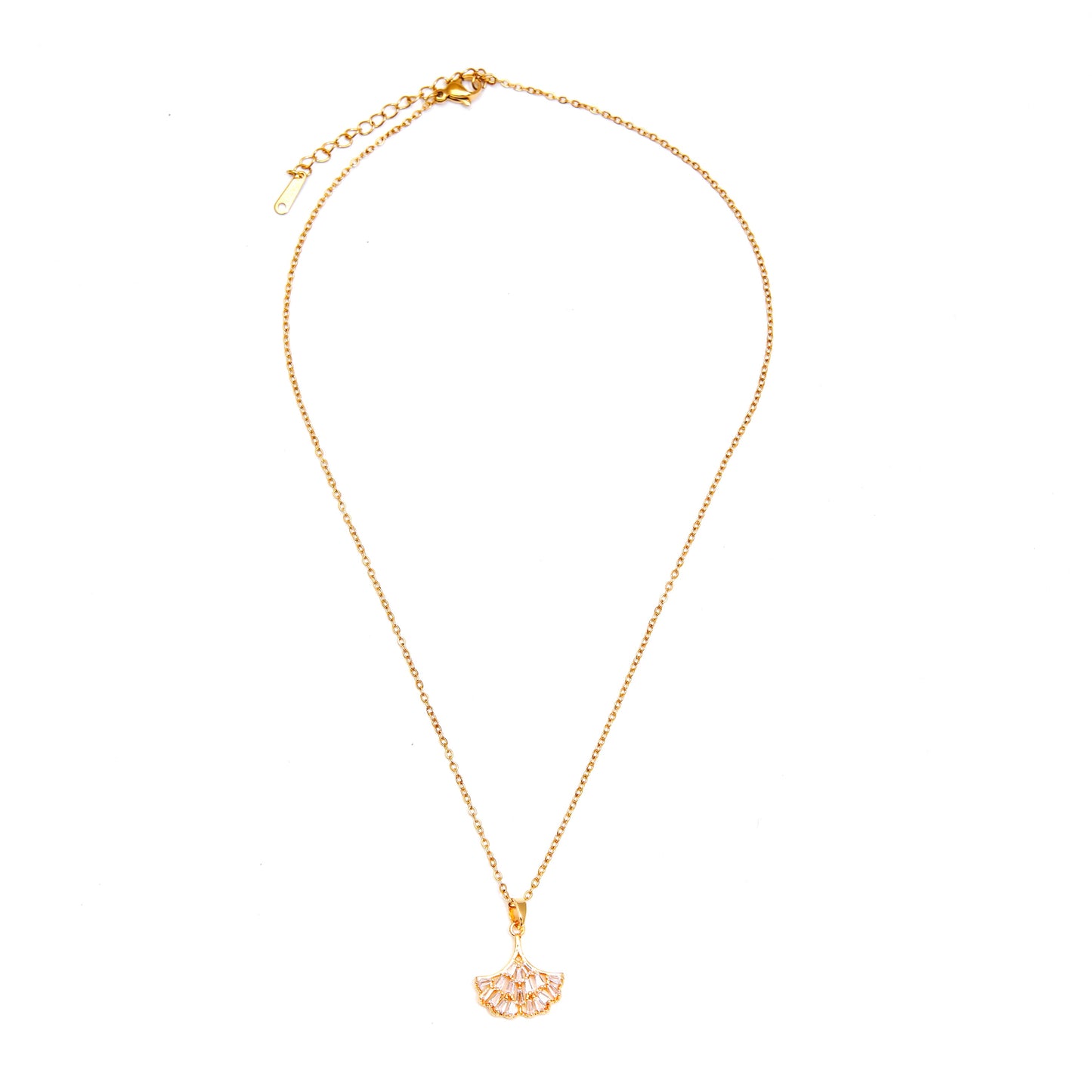 Timeless Elegance: Golden Fan Necklace