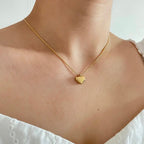 Gold Heart Minimalist Pendant Necklace