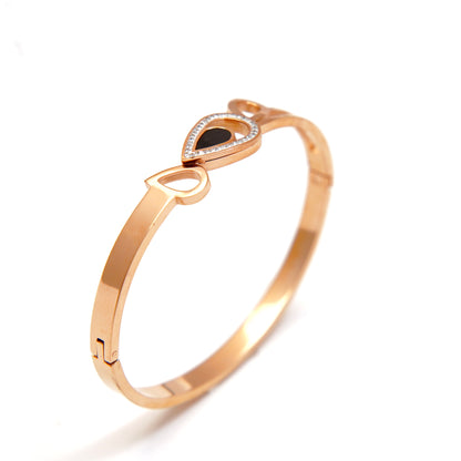 Rose Gold Teardrop Bangle Bracelet