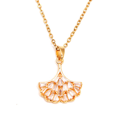 Timeless Elegance: Golden Fan Necklace