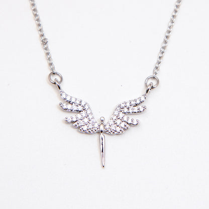 Elegant Silver Wing Pendant Necklace