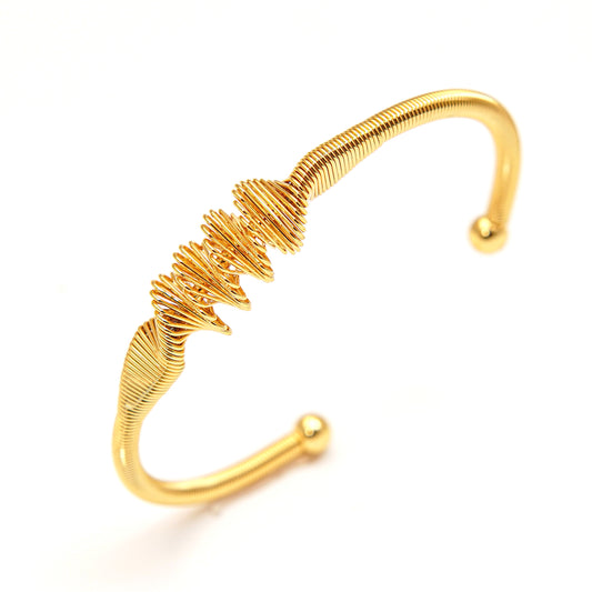 Elegant Spiral Gold Cuff Bracelet