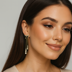 Black Butterfly Crystal Drop Earrings