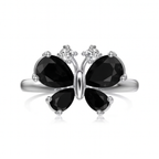 Adjustable Black Butterfly Women’s Ring
