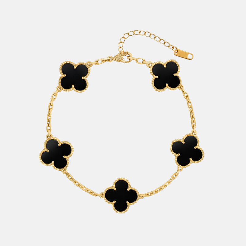 Black Clover Charm Bracelet – Gold Plated