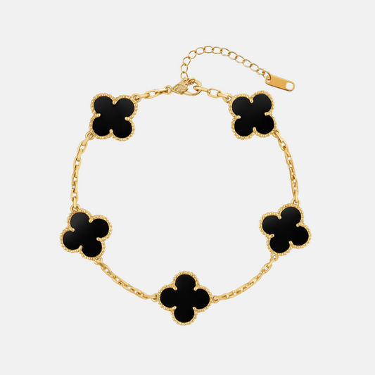 Black Clover Charm Bracelet – Gold Plated