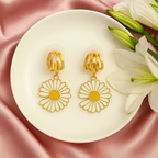 Blooming Daisy Gold Hoop Earrings