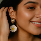 Blooming Daisy Gold Hoop Earrings