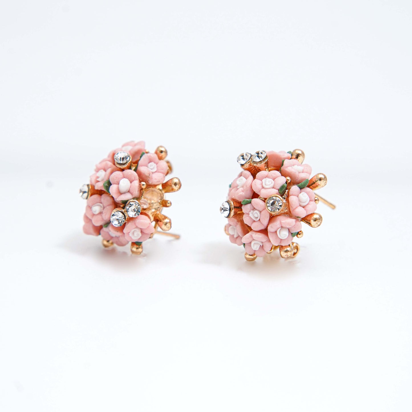 Blush Bloom Vintage Floral Stud Earrings