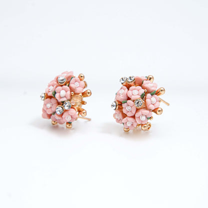 Blush Bloom Vintage Floral Stud Earrings