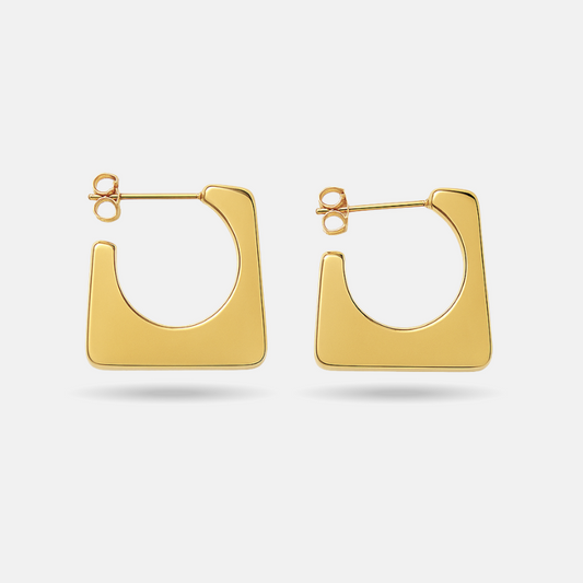 Bold Geometric Gold Hoop Earrings – Anti-Tarnish, Waterproof & Lightweight Statement Hoops