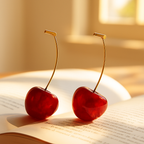 Bold Red Cherry Drop Earrings