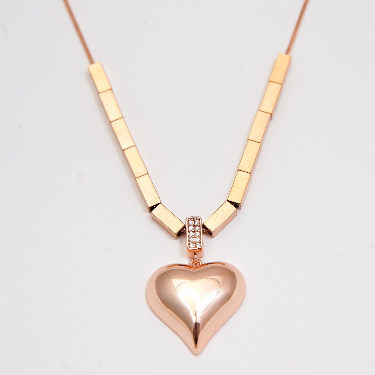 Rose Gold Heart Pendant Necklace