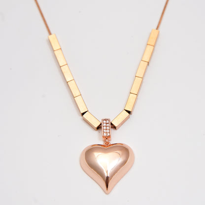 Rose Gold Heart Pendant Necklace