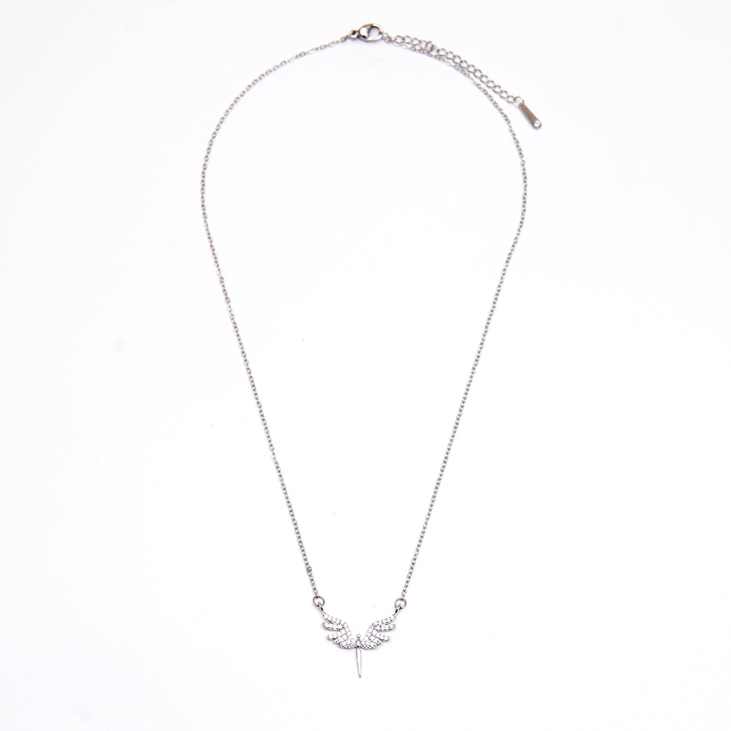 Elegant Silver Wing Pendant Necklace