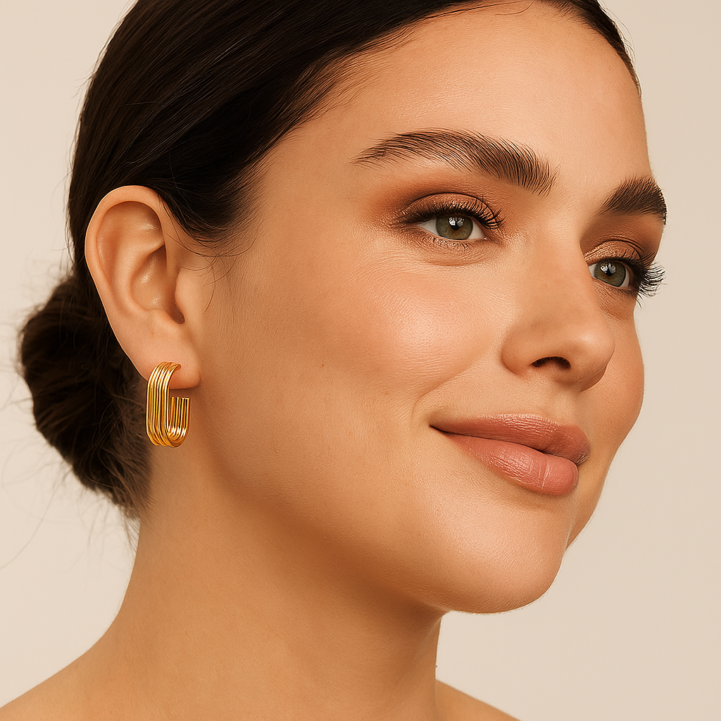 Gold Multi-Stacked Hoop Earrings