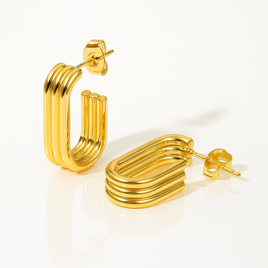 Chic Gold Multi-Stacked Hoop Earrings