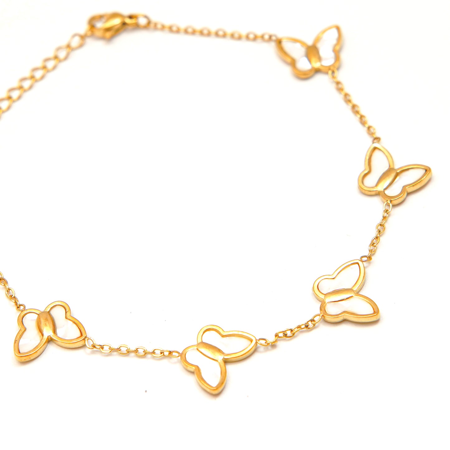 Elegant Gold Butterfly Charm Bracelet