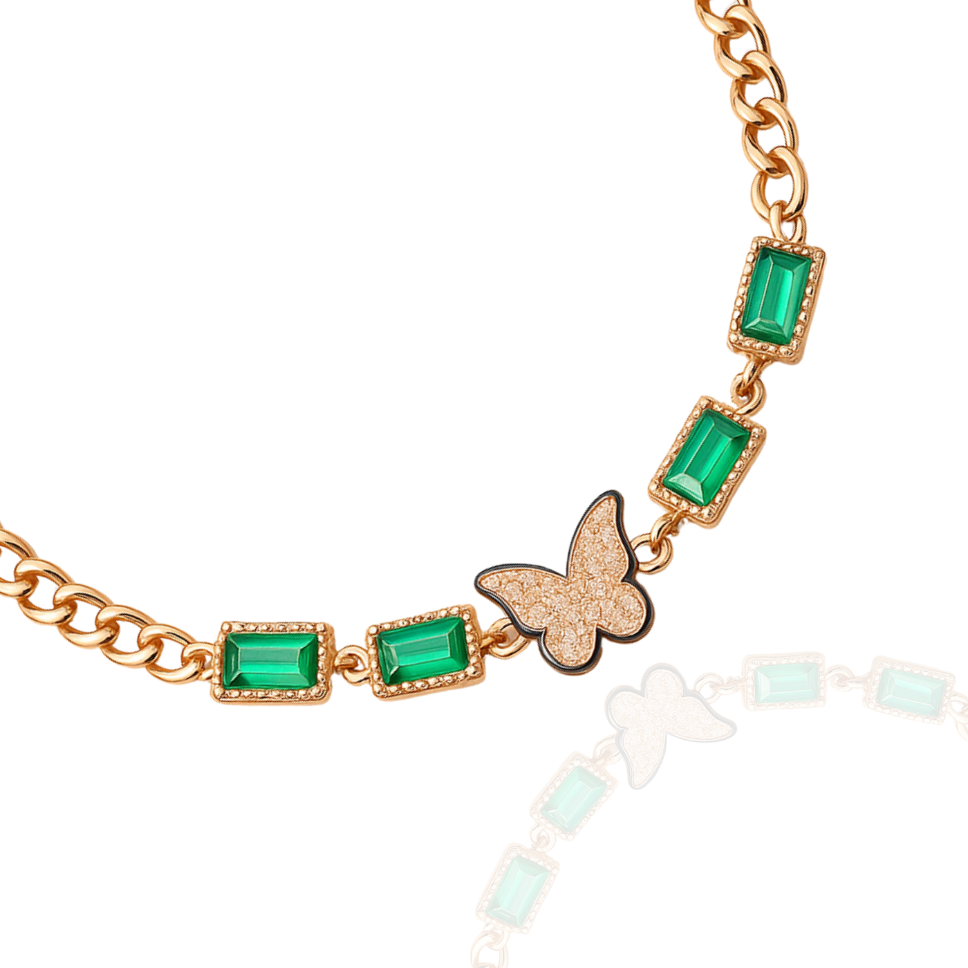 Delicate Emerald Butterfly Bracelet