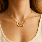 Double Heart Gold Necklace