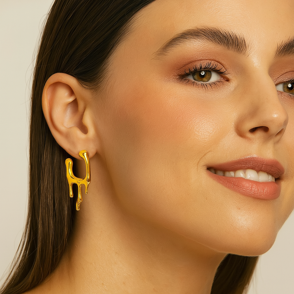 Drip Gold Hoop Earrings