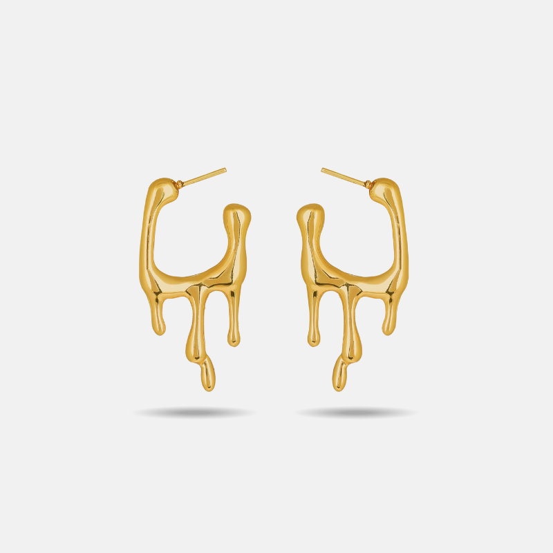 Drip Gold Hoop Earrings
