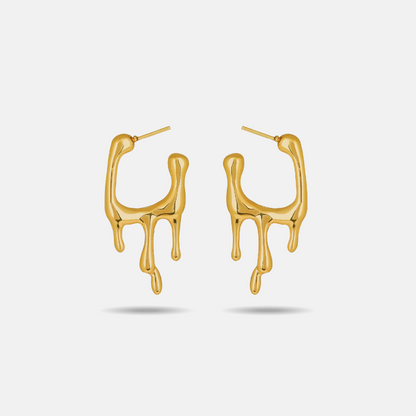 Drip Gold Hoop Earrings