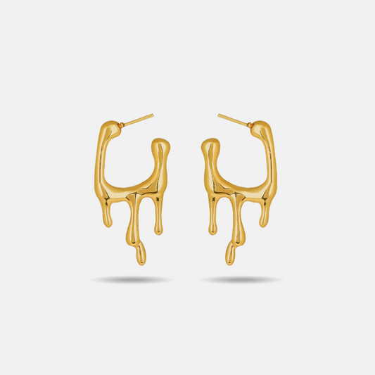 Drip Gold Hoop Earrings